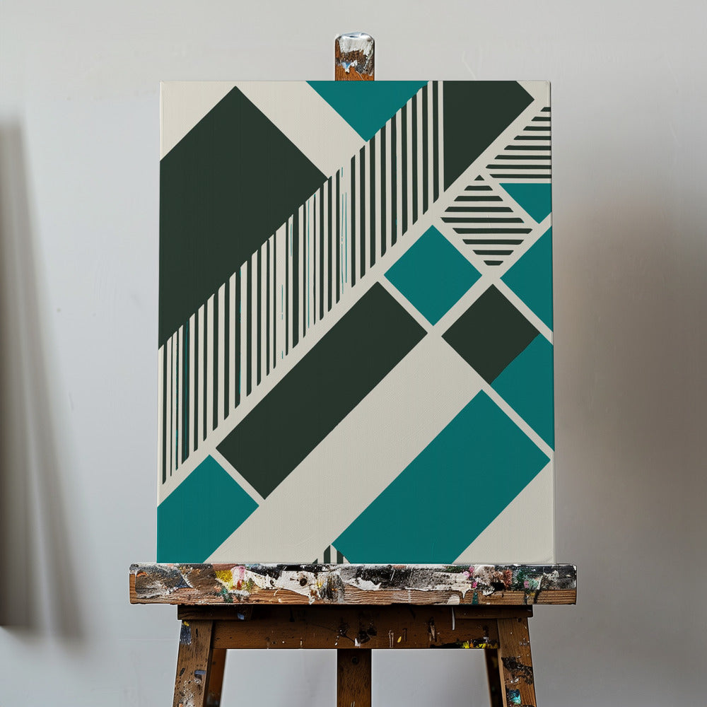 Canvas - Geometric Teal