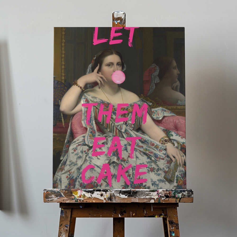Canvas - Let Them Eat Cake, Bubble Gum Vintage Portrait