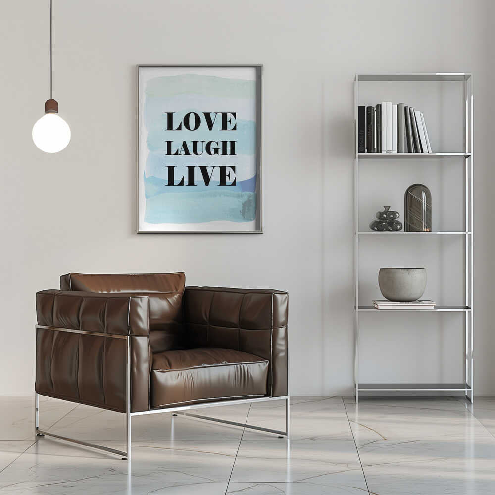 Plakat - Love Laugh Live Watercolor