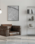 Poster - Map of Zaragoza downtown (Spain) in gray vintage style