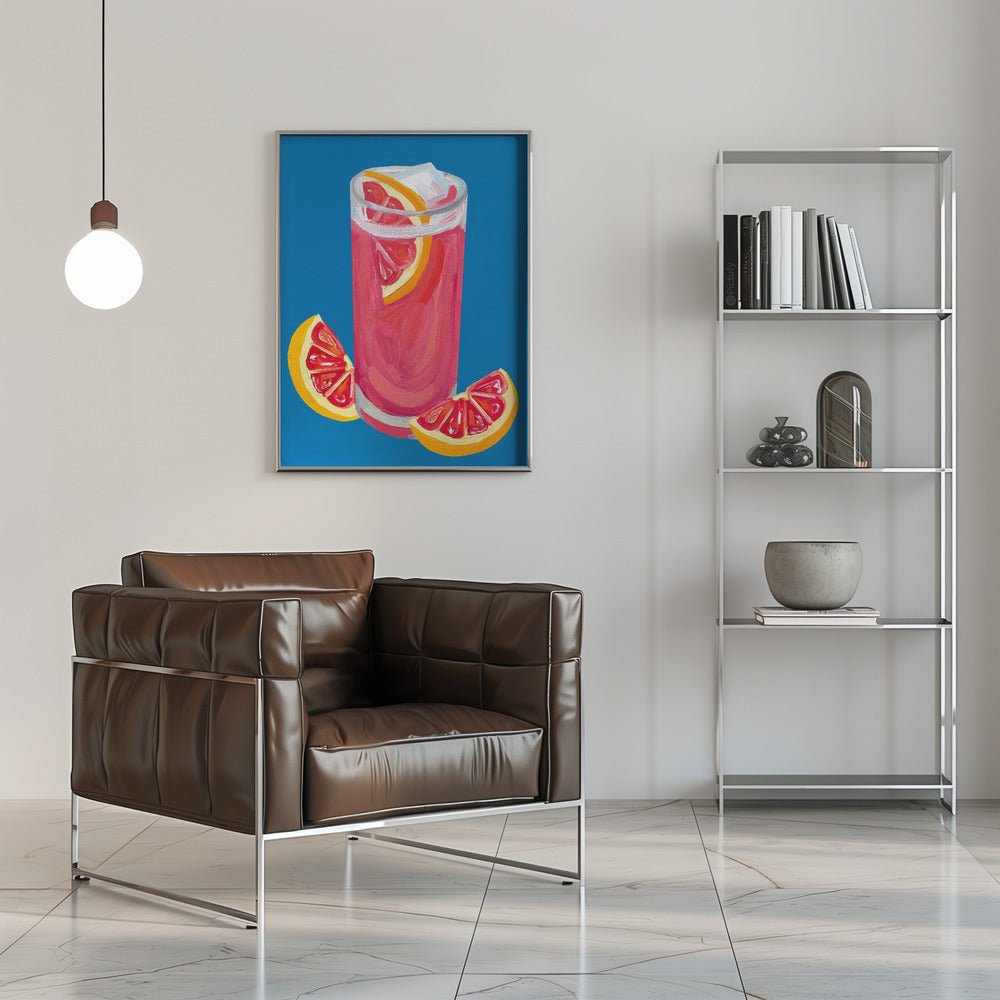 Poster - Grapefruit Paloma Blue