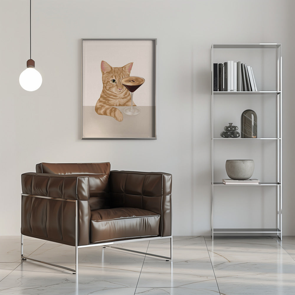 Plakat - Ginger Cat with Espresso Martini Cocktail