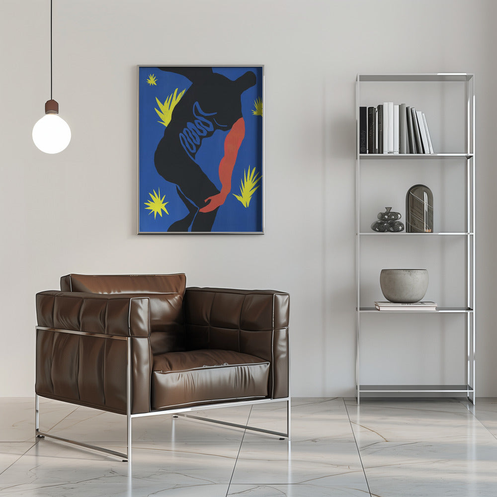 Poster - Cut out paper sports figurine