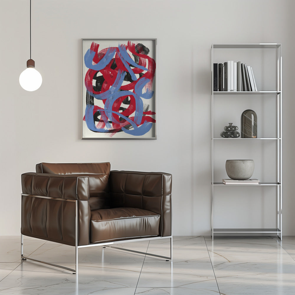 Poster - Dry directional strokes abstract 02