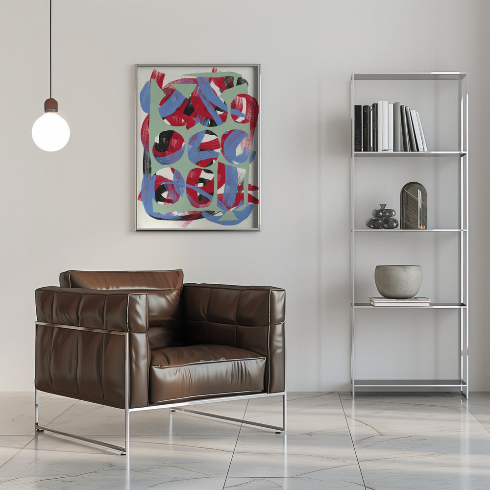 Plakat - Dry directional strokes abstract 03