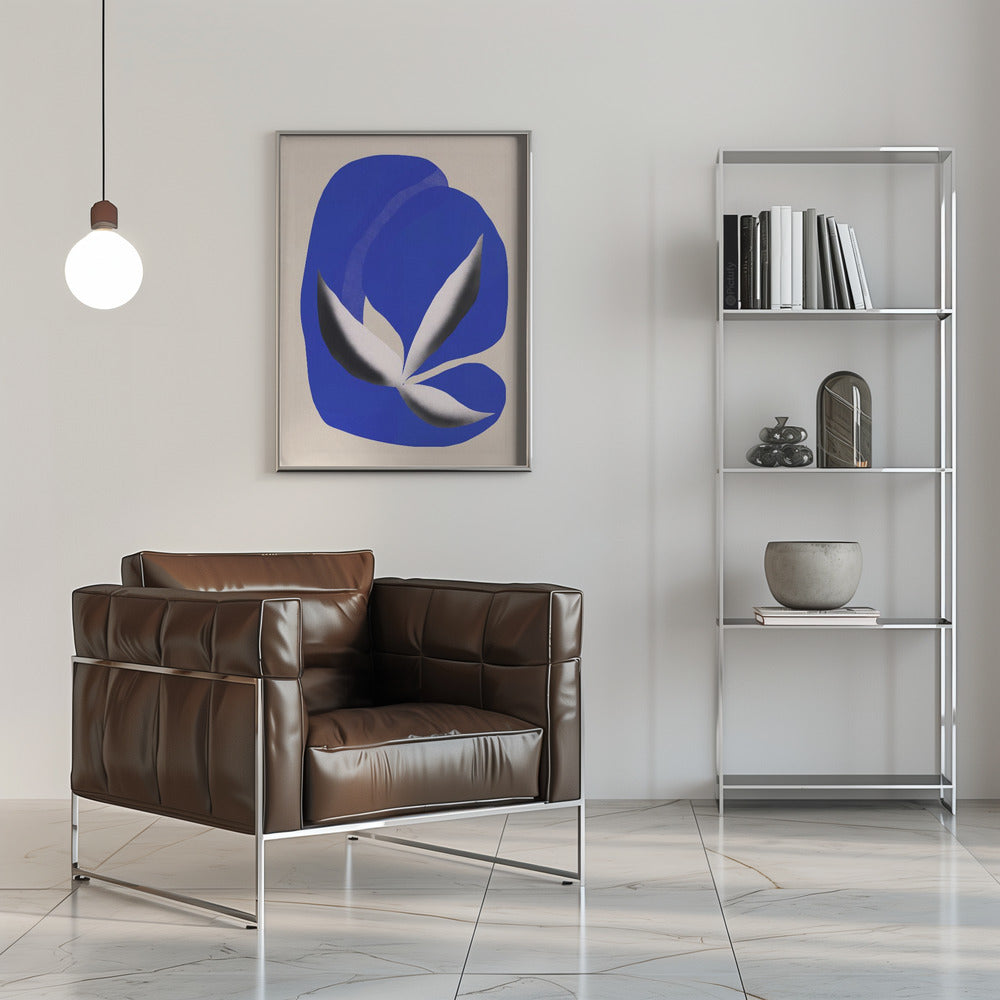 Plakat - Liquid cobalt blue abstraction 02