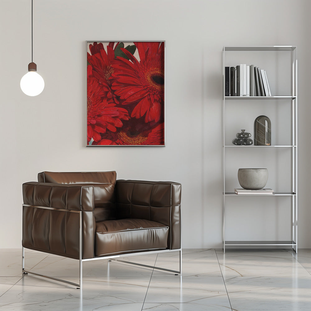 Plakat - Red Gerbera Daisy Detail