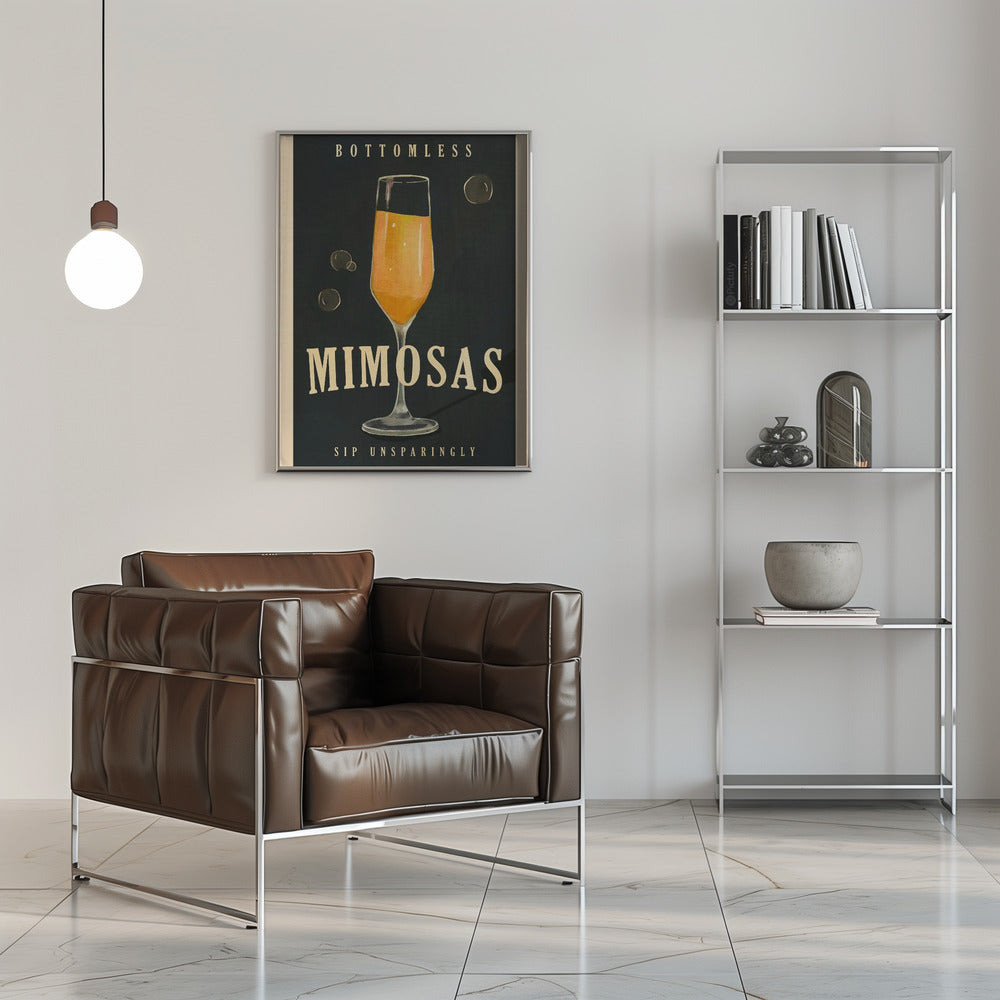 Poster - Bottomless Mimosas Art Deco Cocktail Bar Art