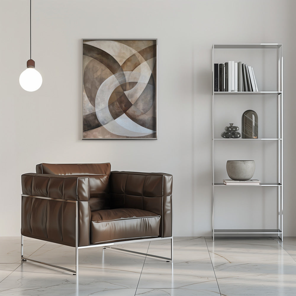 Poster - Abstract Art Beige Brown Geo Abstract