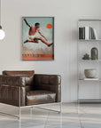 Plakat - Leaping Soccer Player