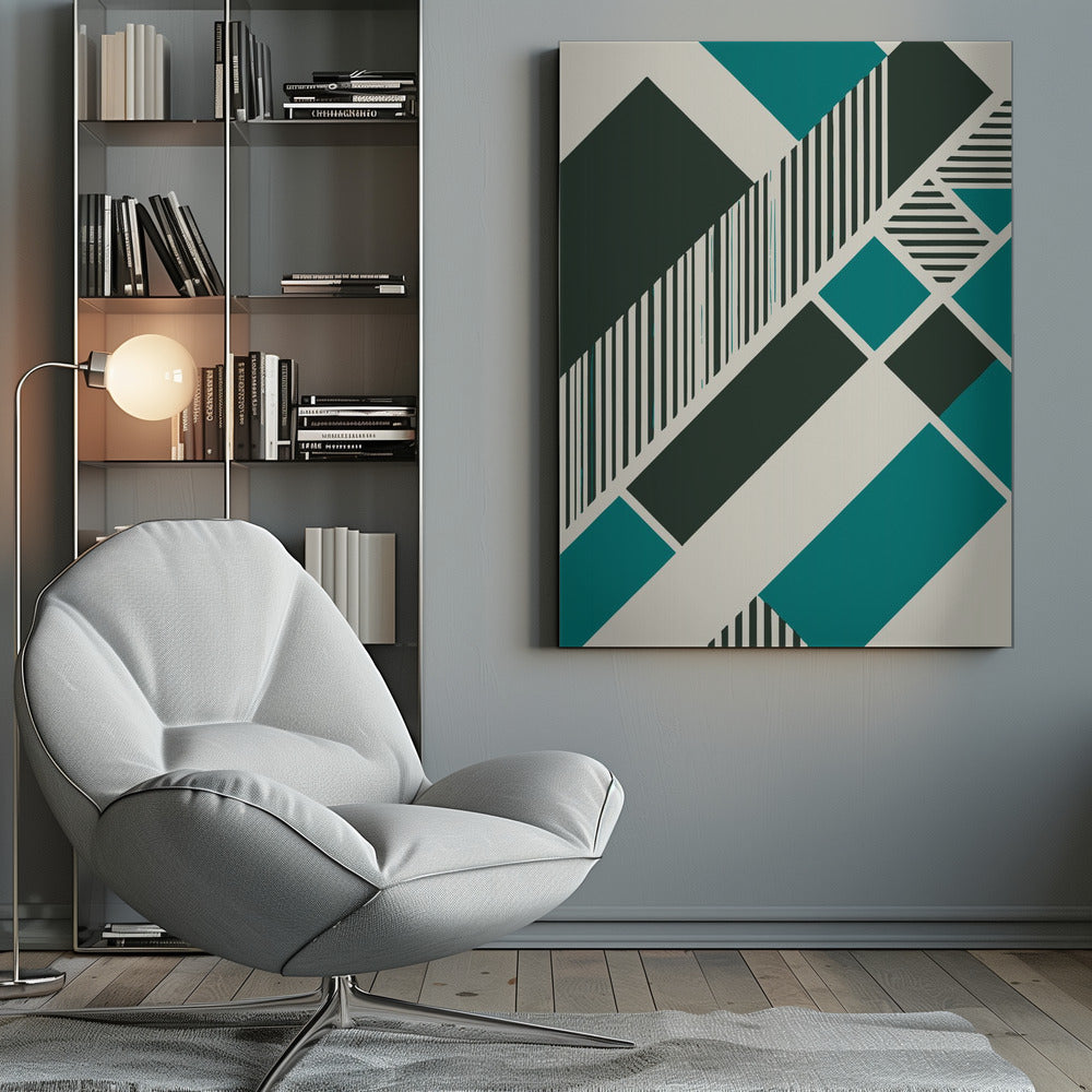 Canvas - Geometric Teal