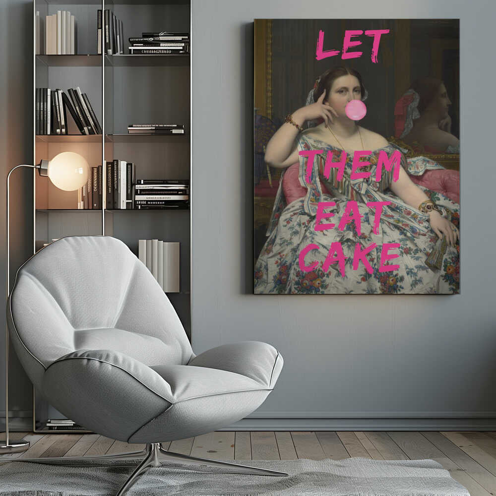 Canvas - Let Them Eat Cake, Bubble Gum Vintage Portrait