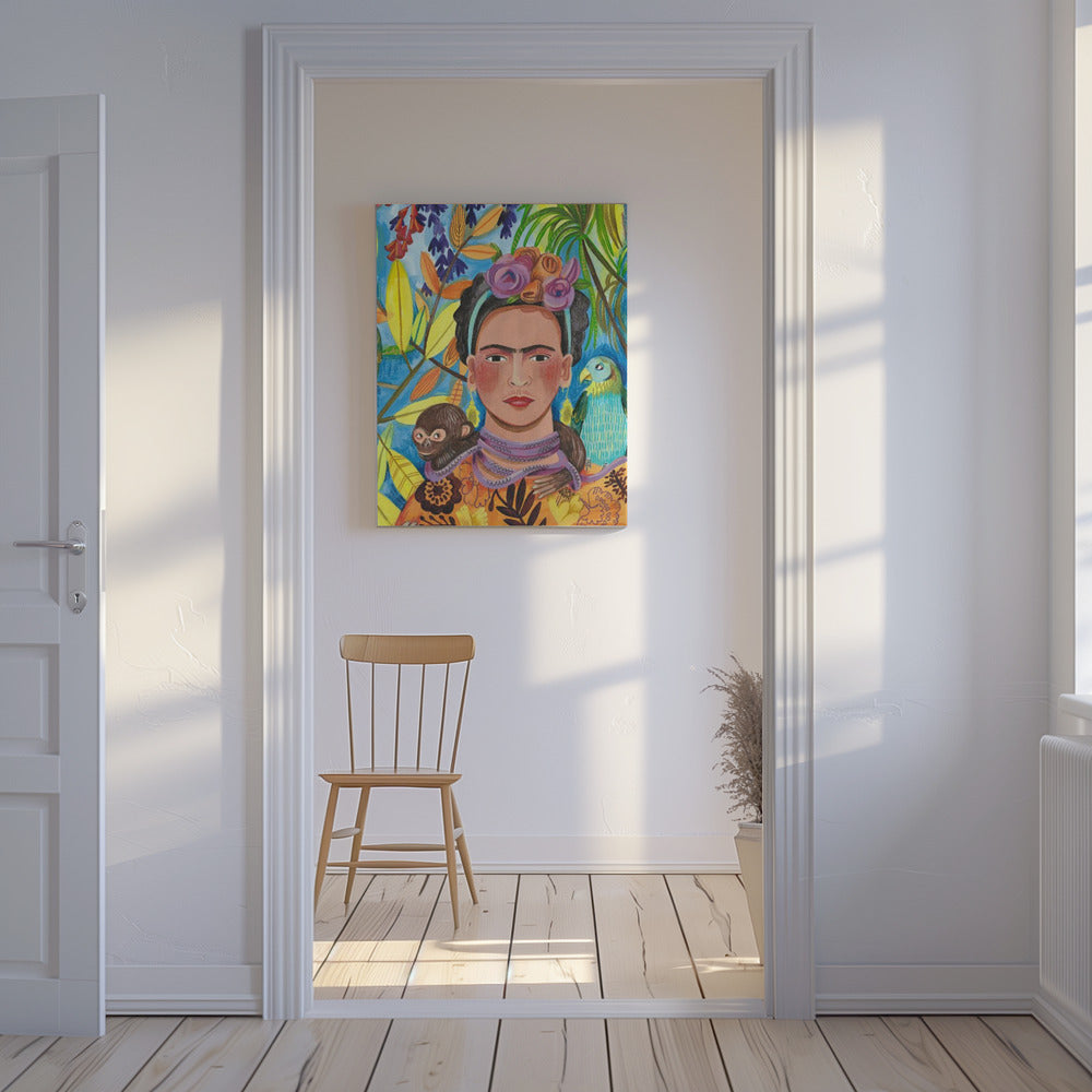 Canvas - Frida and her parrots - Admen.dk