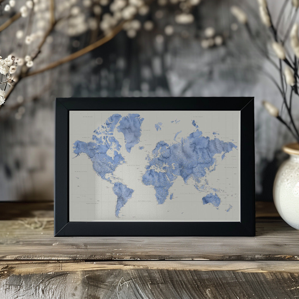 Plakat - Parlan high detail world map