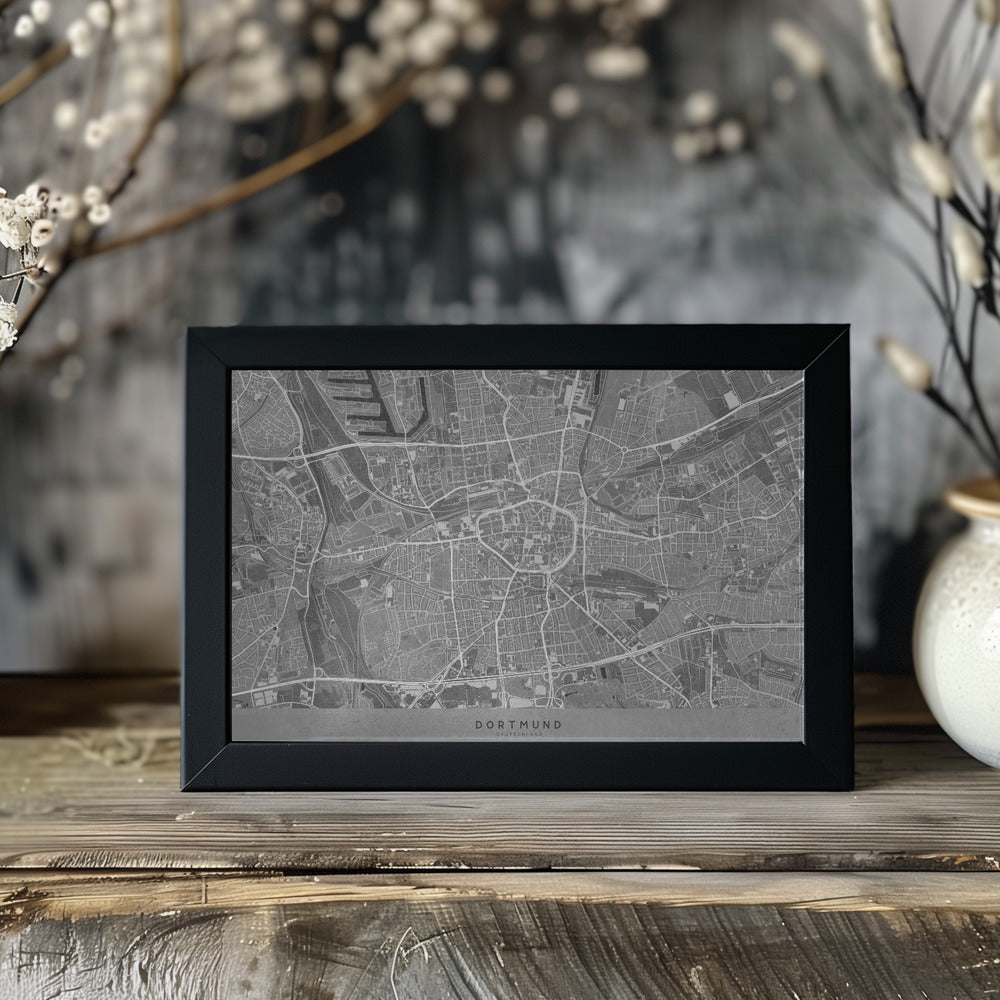 Poster - Gray vintage map of Dortmund Germany