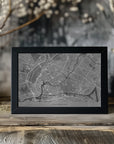 Plakat - Gray vintage map of Strasbourg downtown France