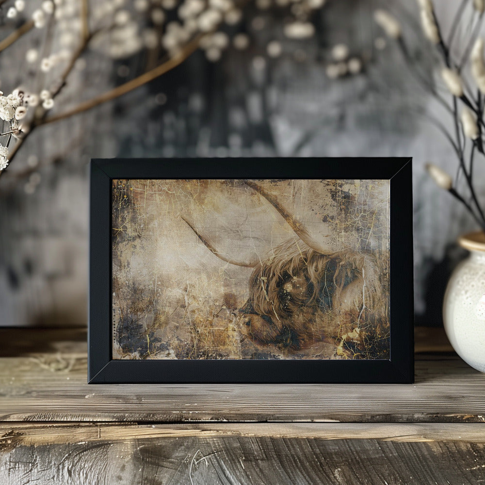 Plakat - Cow Highland Illustration Art 05