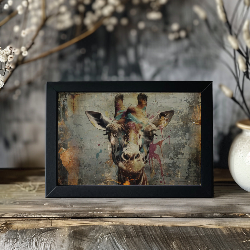 Poster - Giraffe Animal Vintage Art Illustration Wallart 03