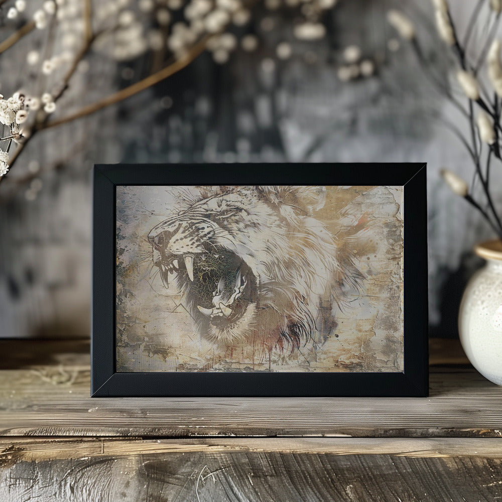 Plakat - Lion Animal Vintage Art Illustration Wallart 13