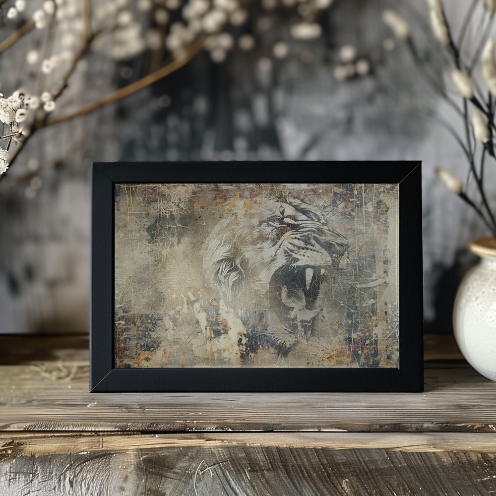 Poster - Lion Animal Vintage Art Illustration Wallart 14