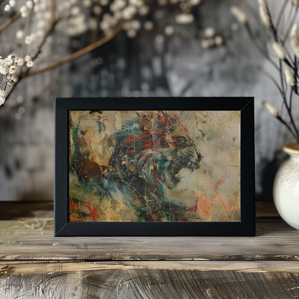 Plakat - Lion Animal Vintage Art Illustration Wallart 16