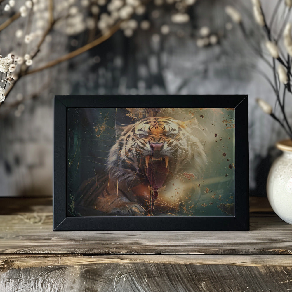 Plakat - Tiger Animal Vintage Art Illustration Wallart 13