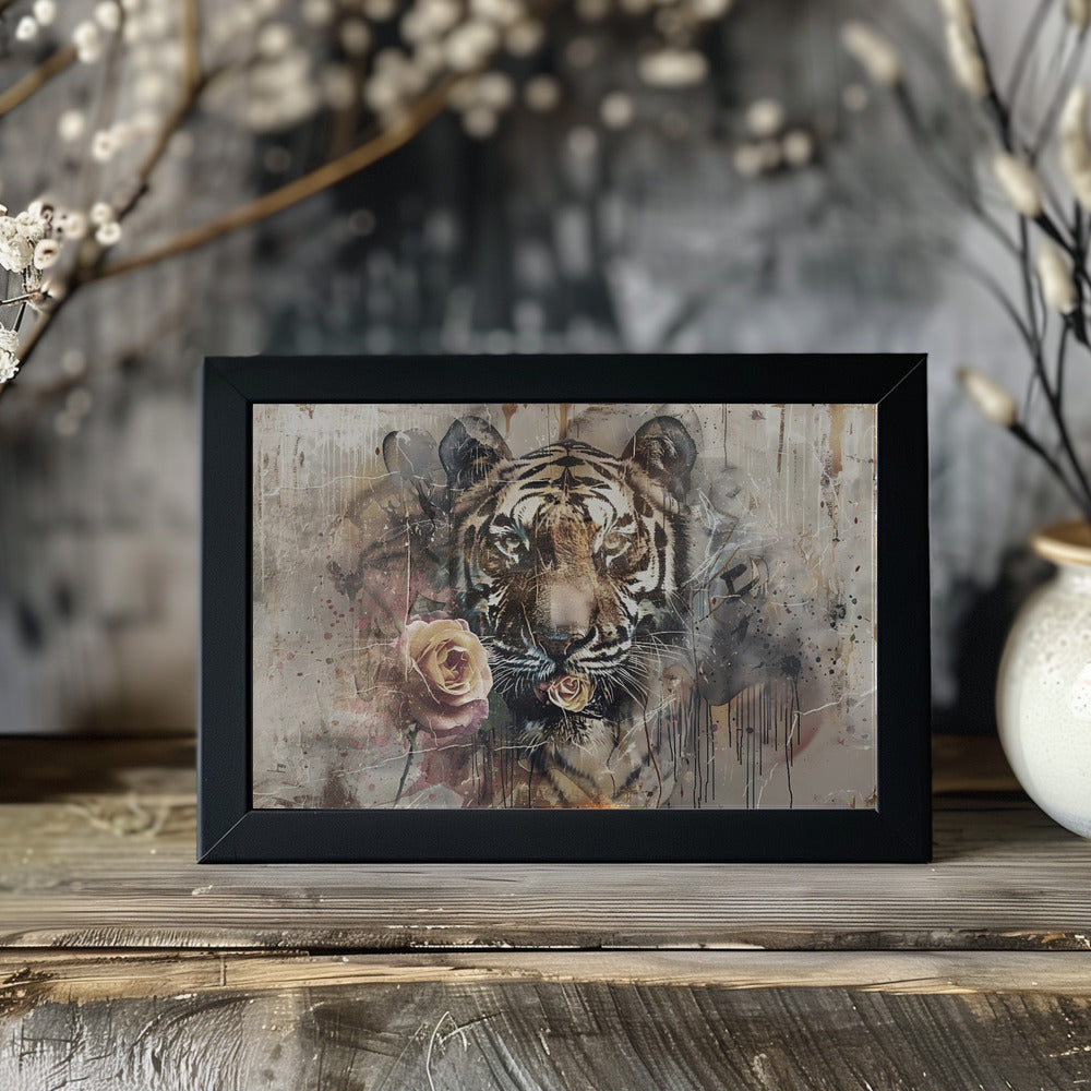 Plakat - Tiger Animal Vintage Art Illustration Wallart 15
