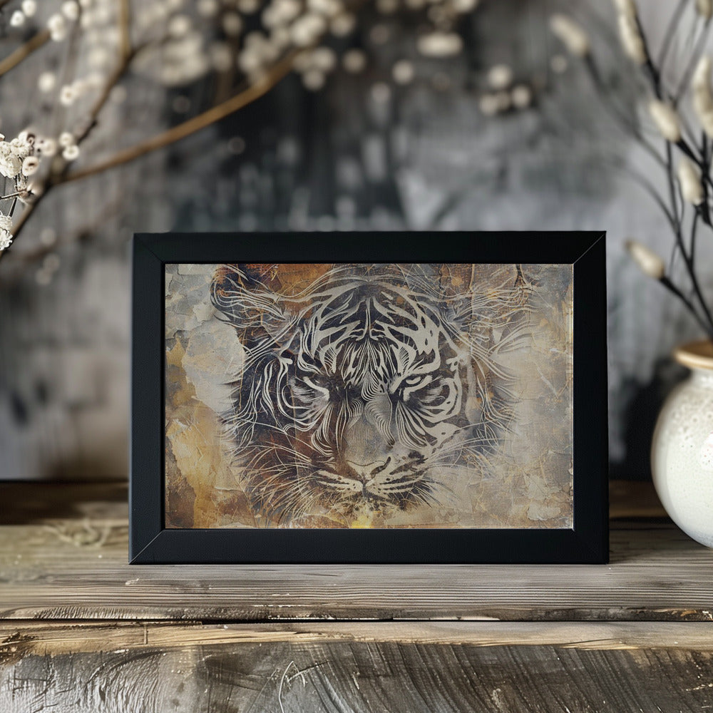 Plakat - Tiger Animal Vintage Art Illustration Wallart 17