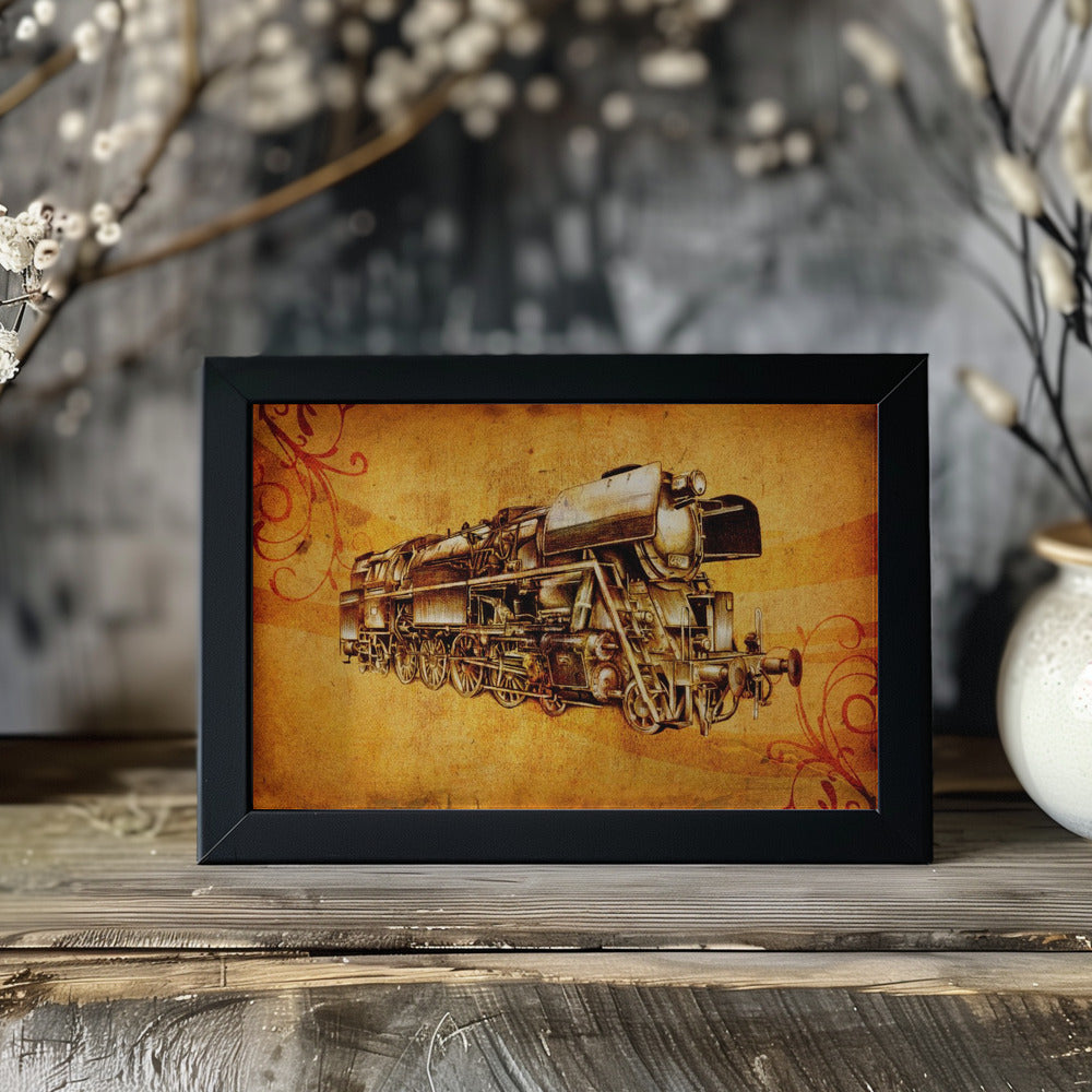 Plakat - Train Sepia Illustration 13