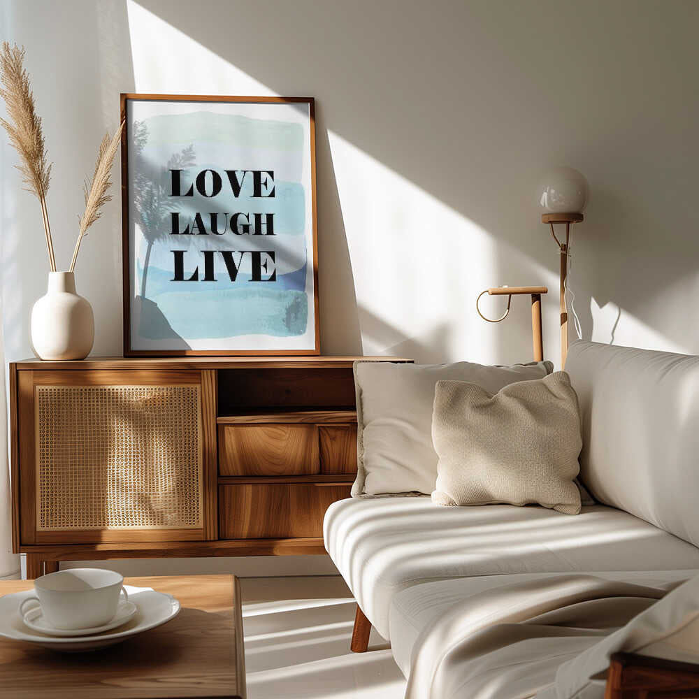 Plakat - Love Laugh Live Watercolor