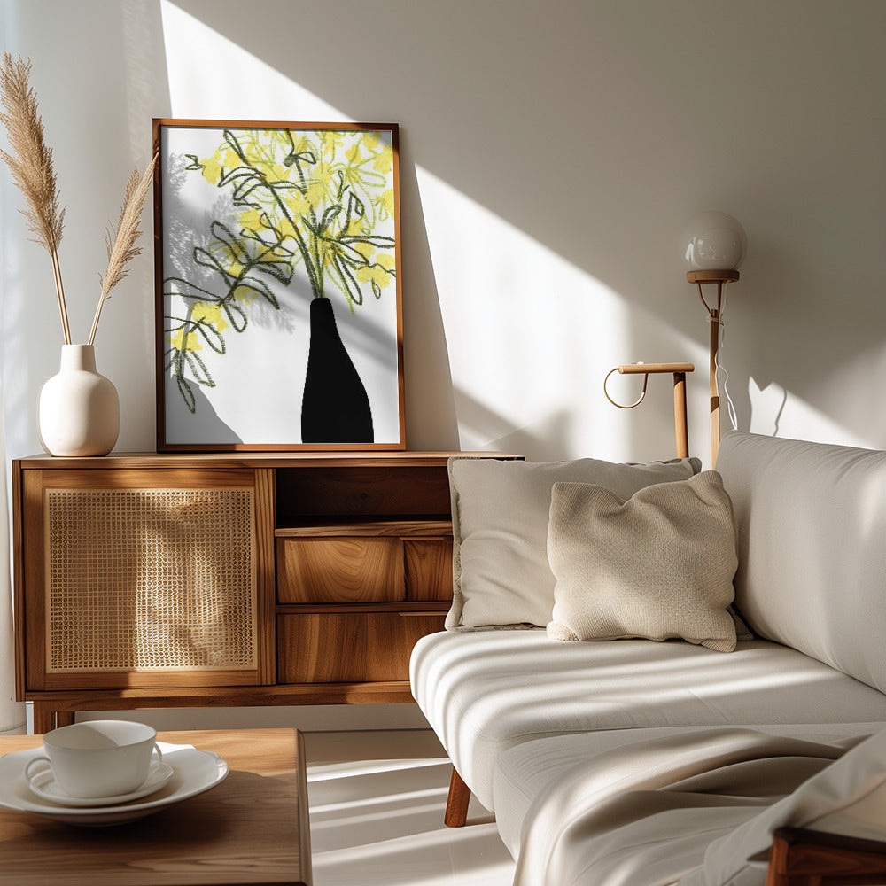 Poster - Yellow blooms in a vase