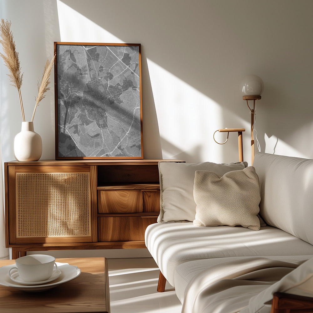 Poster - Gray vintage map of Saint Etienne France