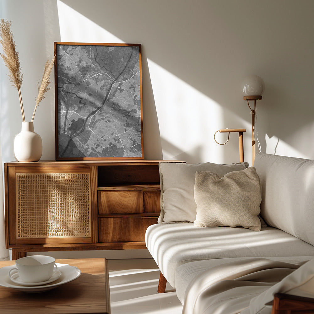 Poster - Gray vintage map of Angers France