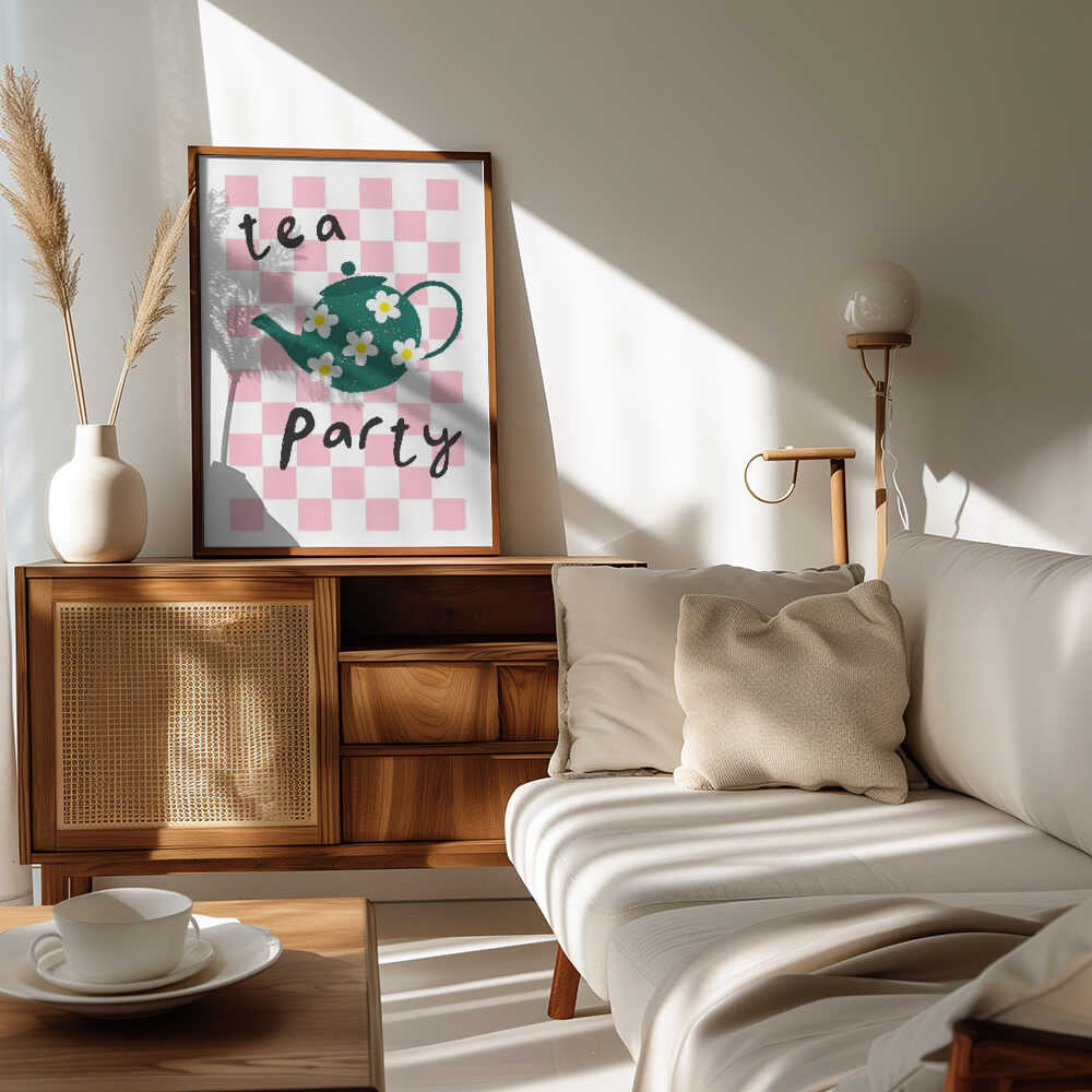 Plakat - Pink Daisy Tea Party