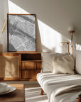 Poster - Map of Zaragoza downtown (Spain) in gray vintage style