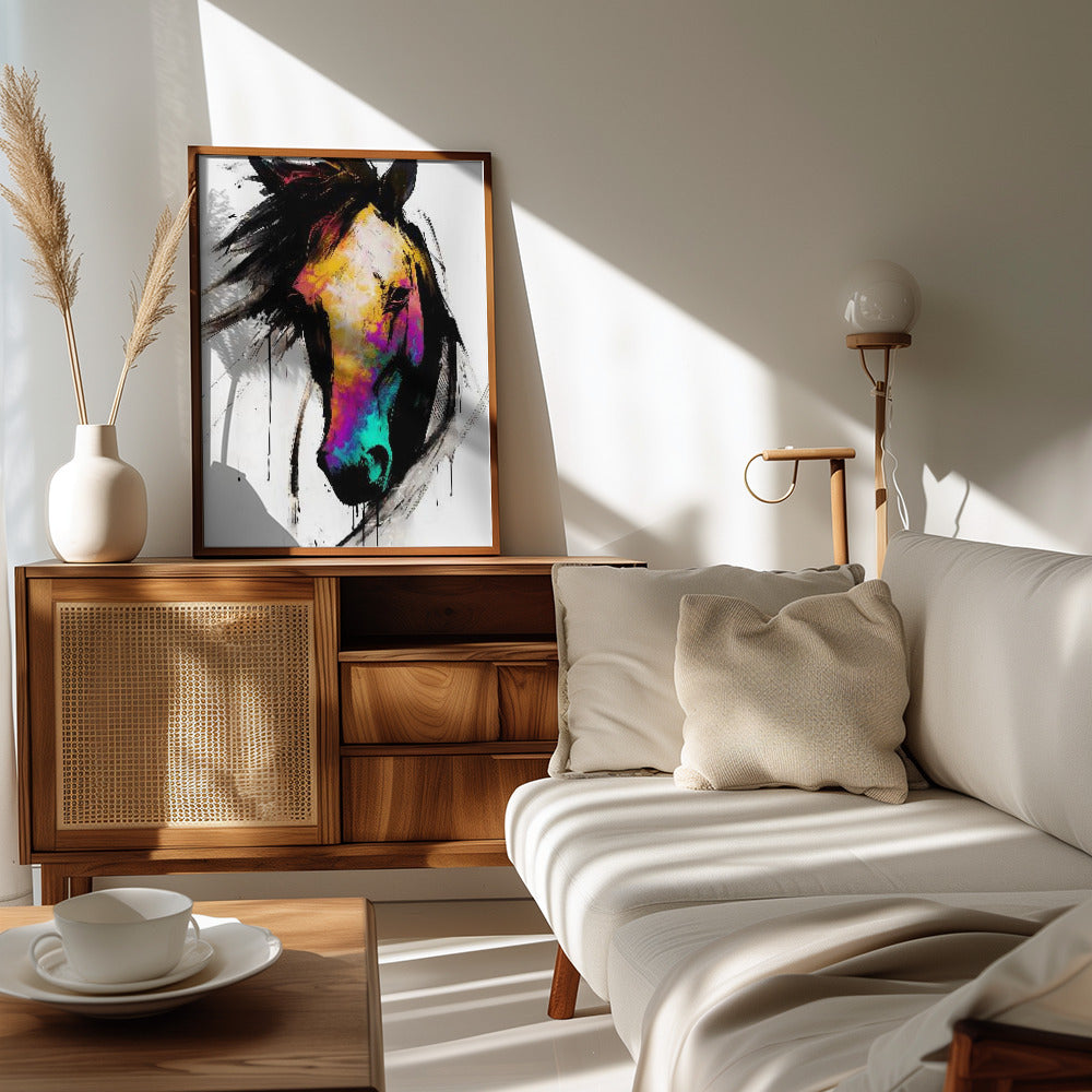 Plakat - Horse Wild Tribal Illustration Art 02