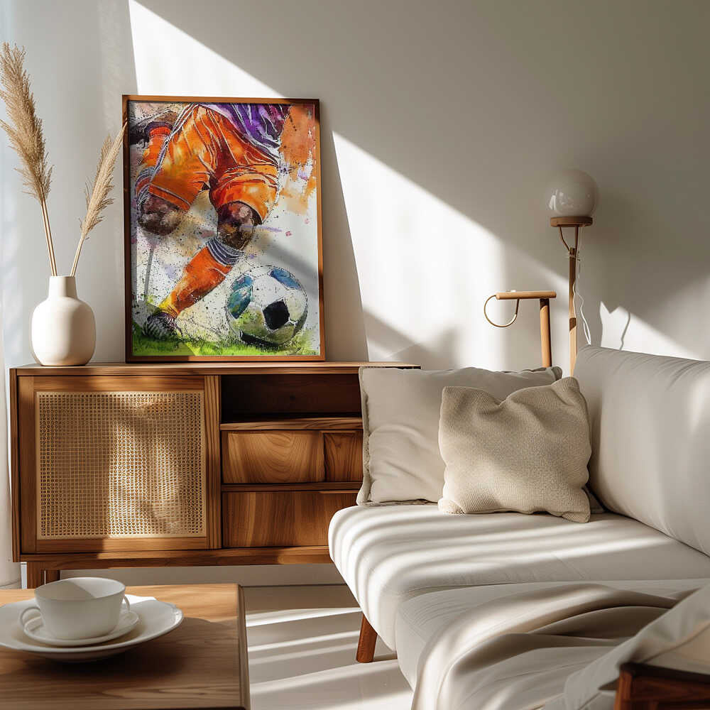 Plakat - Dynamic Soccer Action