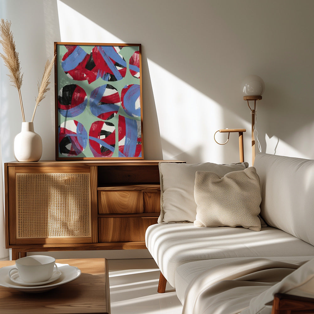 Plakat - Dry directional strokes abstract 03