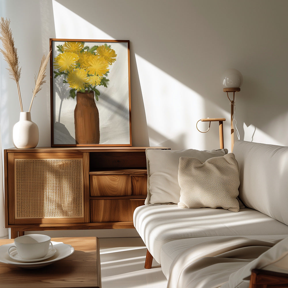 Plakat - Vase of Flowers in Yellow