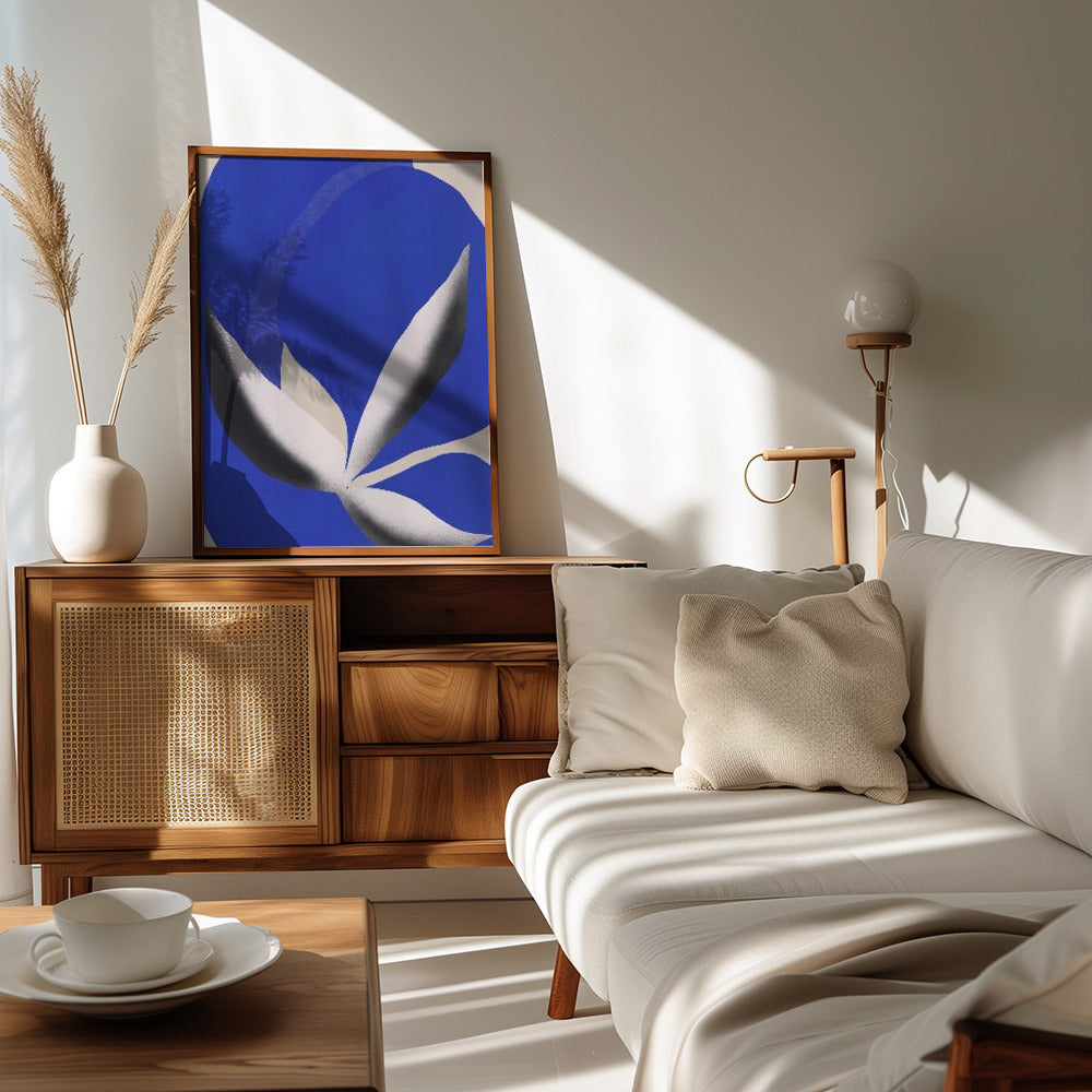Plakat - Liquid cobalt blue abstraction 02