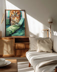 Plakat - Animal Watercolor Art Bird Sleeping Owl - Justyna Jaszke