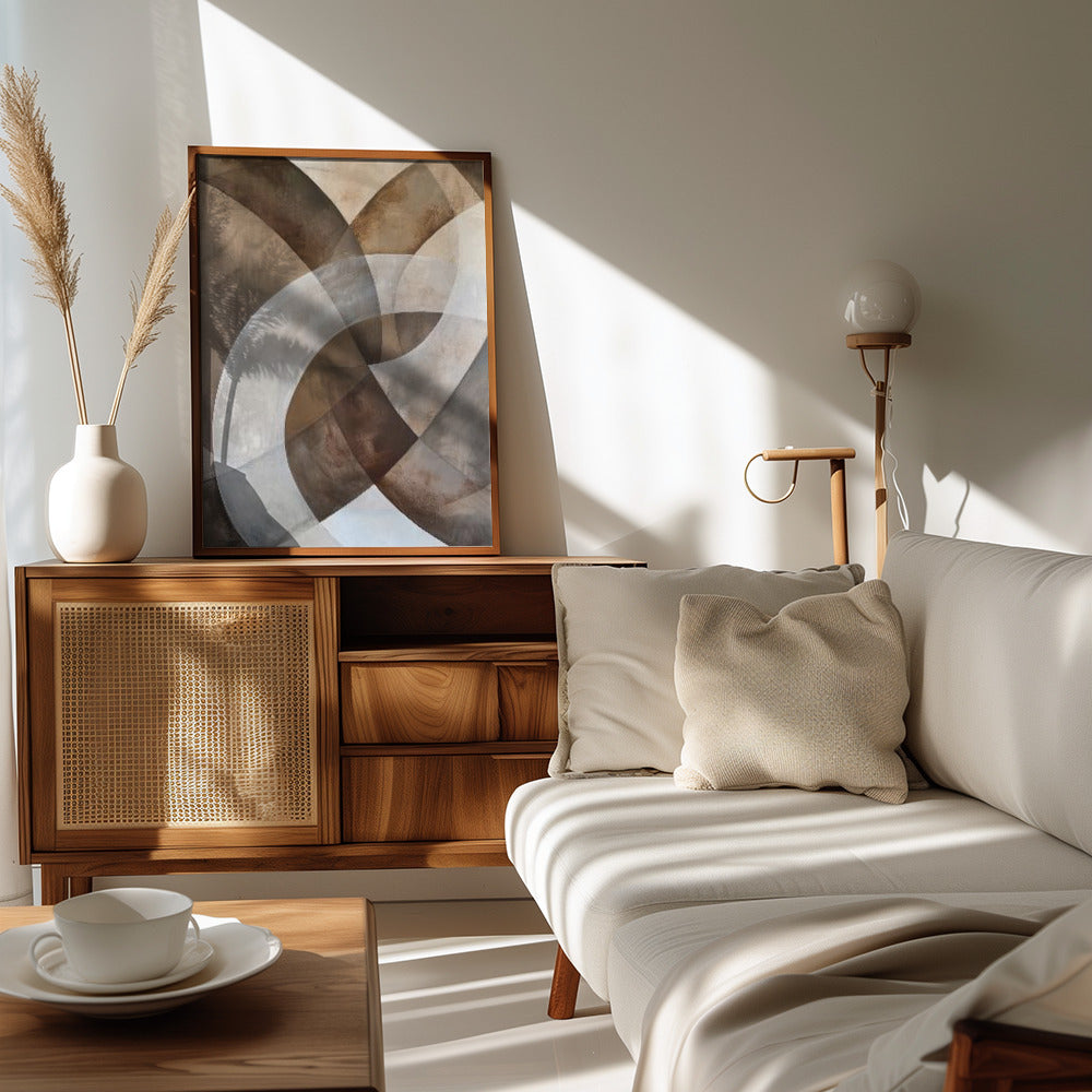 Poster - Abstract Art Beige Brown Geo Abstract