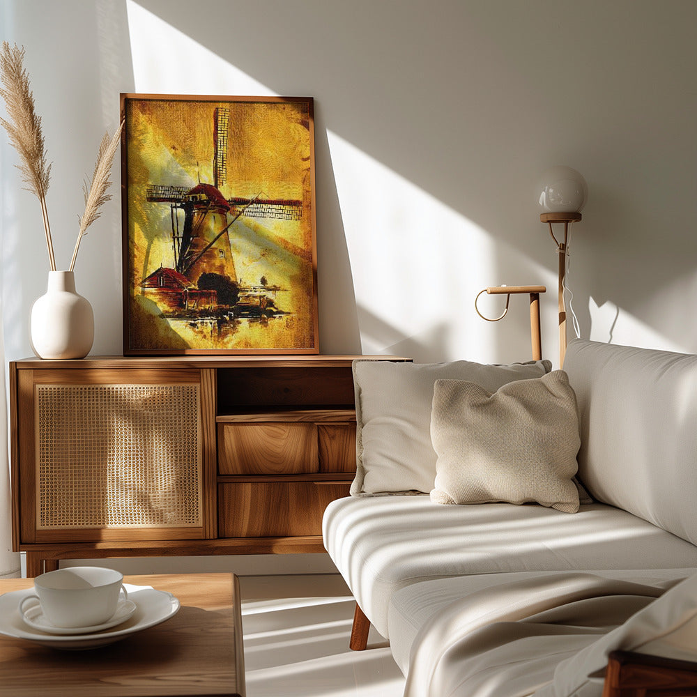 Plakat - Windmill - Sepia Illustration 66