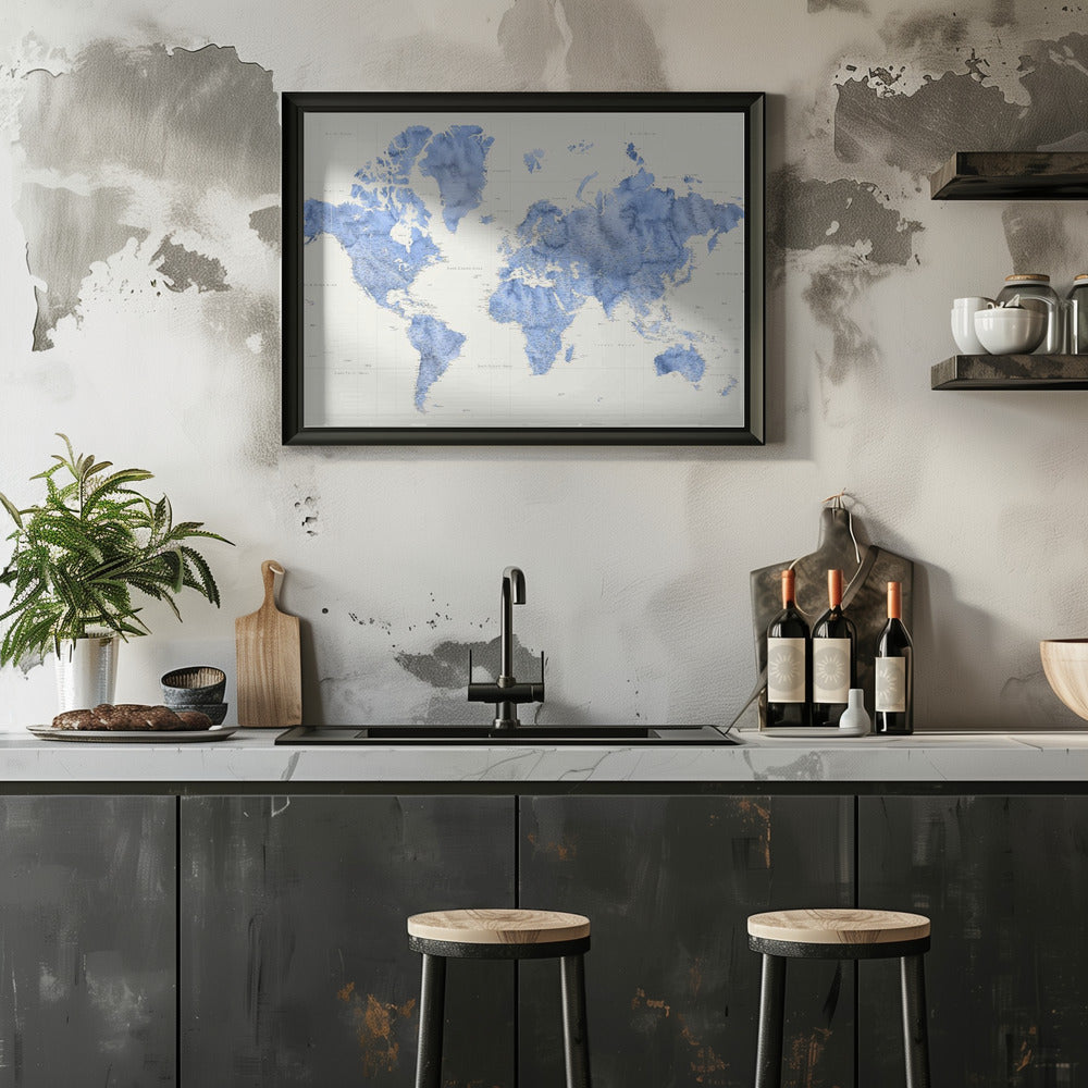 Plakat - Parlan high detail world map