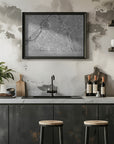 Plakat - Gray vintage map of Lille downtown France