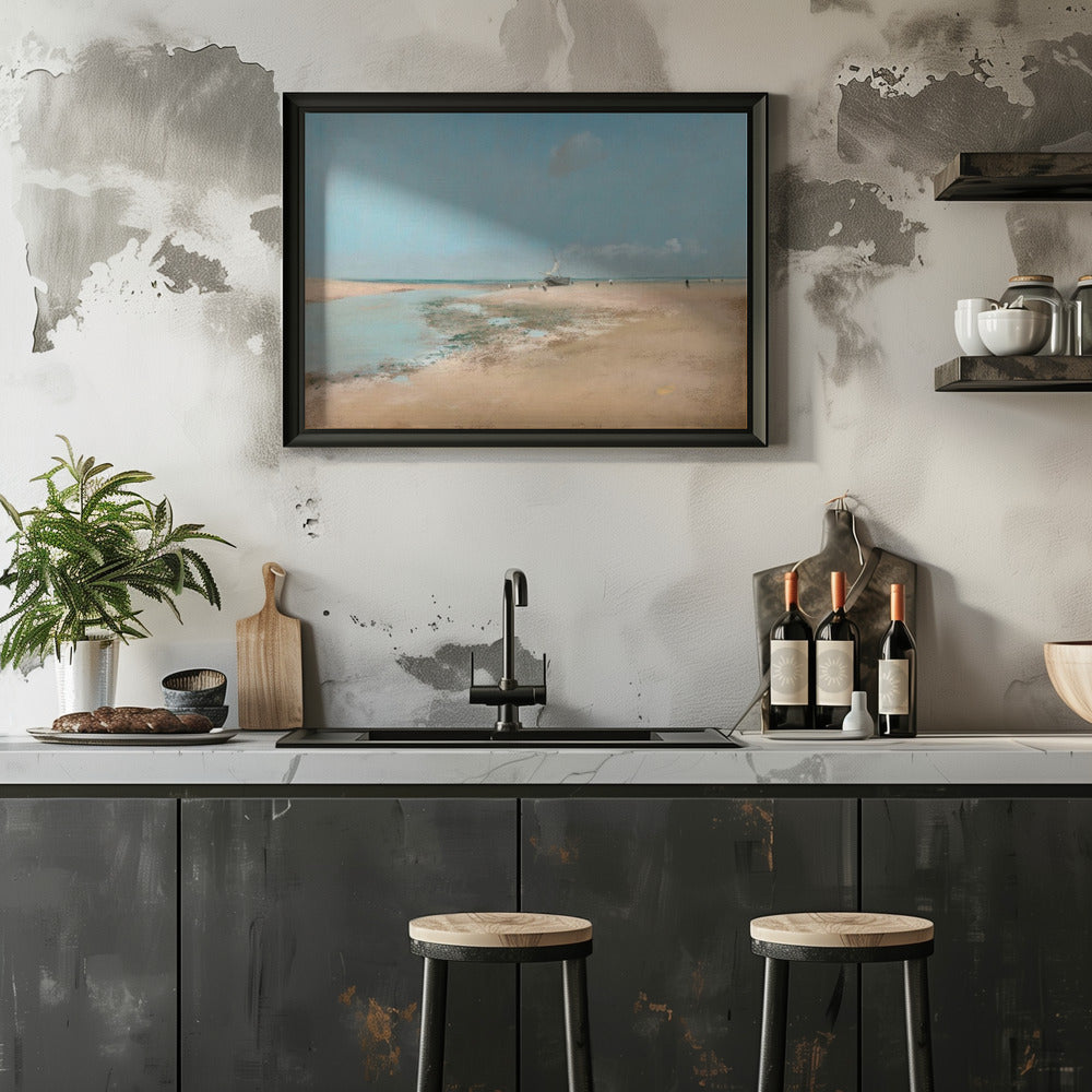 Plakat - Beach At Low Tide - Admen.dk