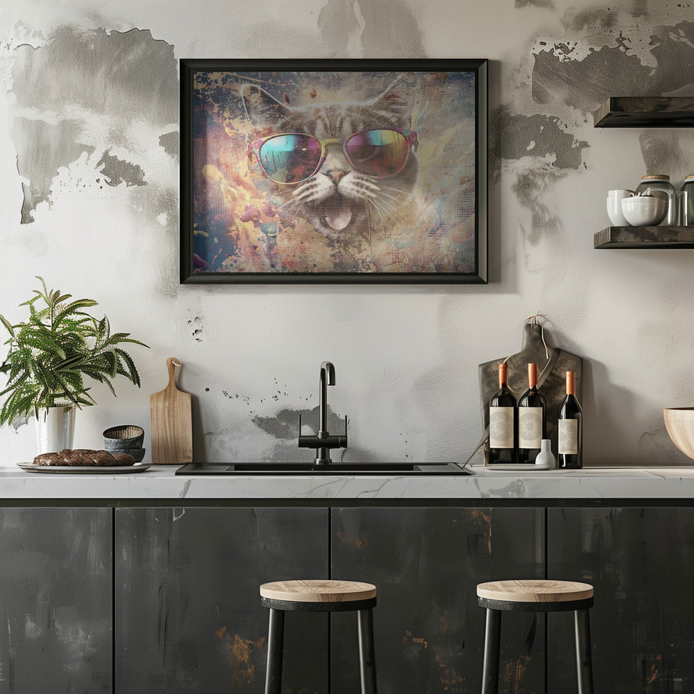 Plakat - Cat Animal Vintage Art Illustration Wallart 06