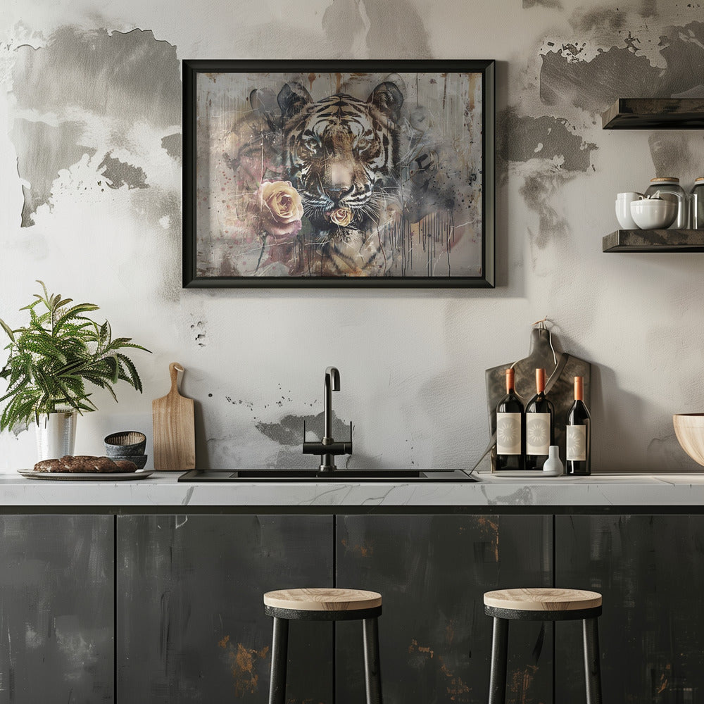 Plakat - Tiger Animal Vintage Art Illustration Wallart 15