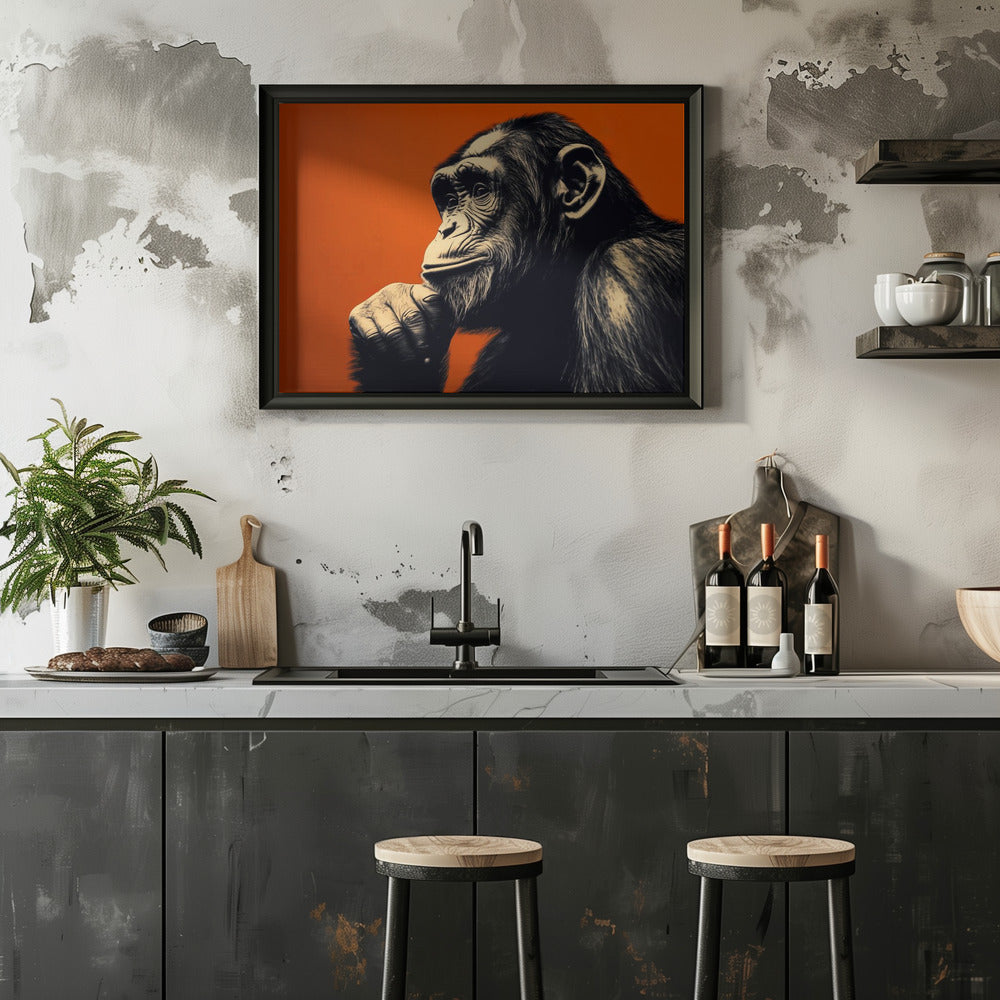 Plakat - Thinking Monkey