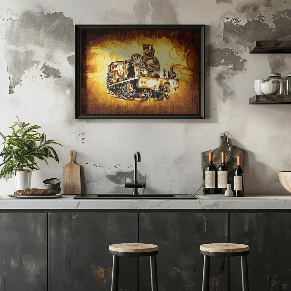 Plakat - Train - Sepia Illustration 75